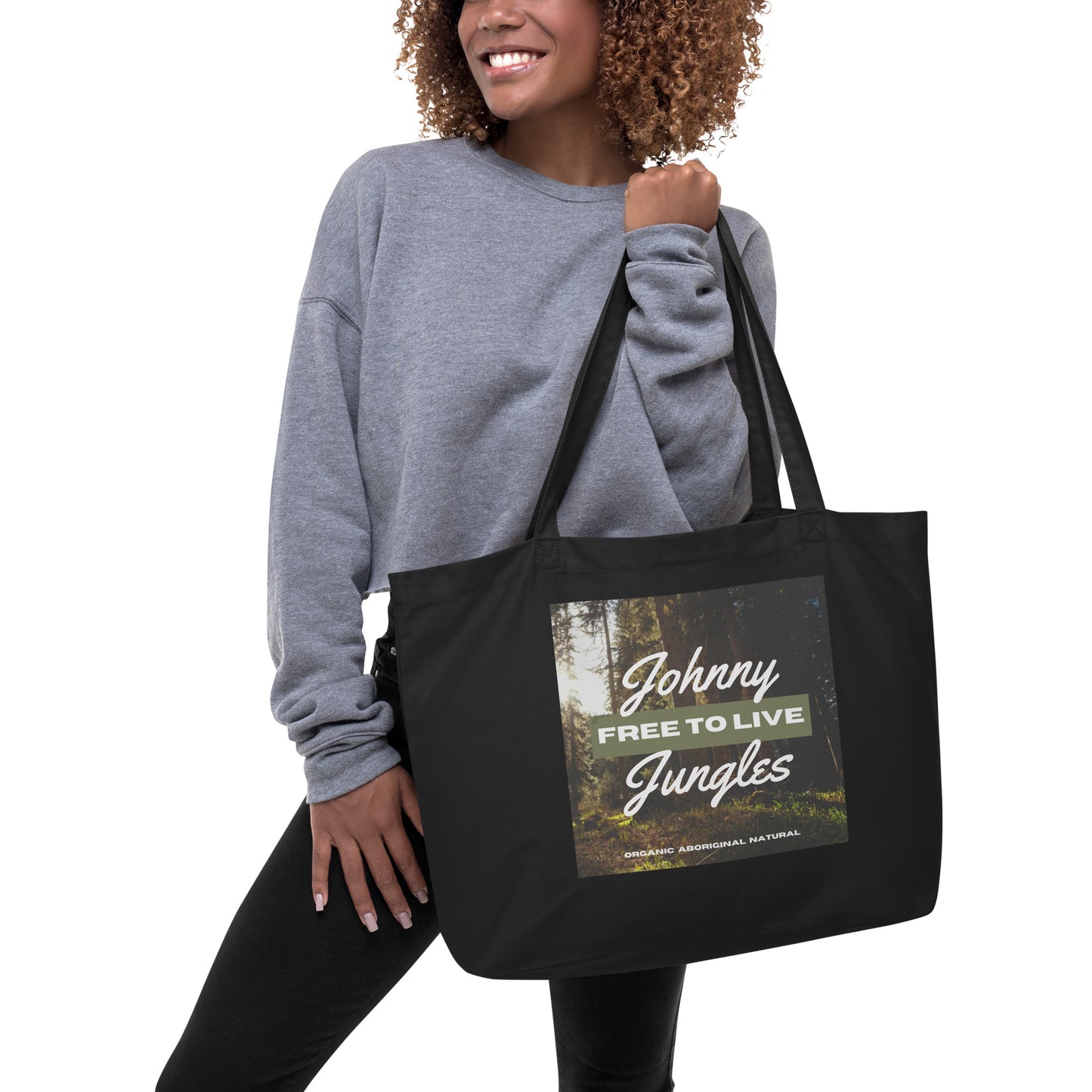 Freedom To Live - Large Organic Tote Bag - Limited Edition Johnny Jungles (JJ1)