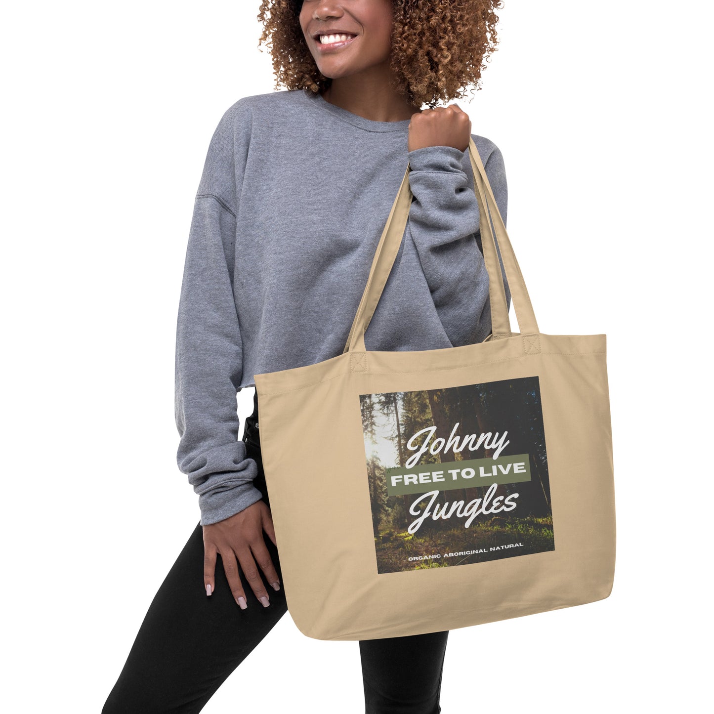 Freedom To Live - Large Organic Tote Bag - Limited Edition Johnny Jungles (JJ1)