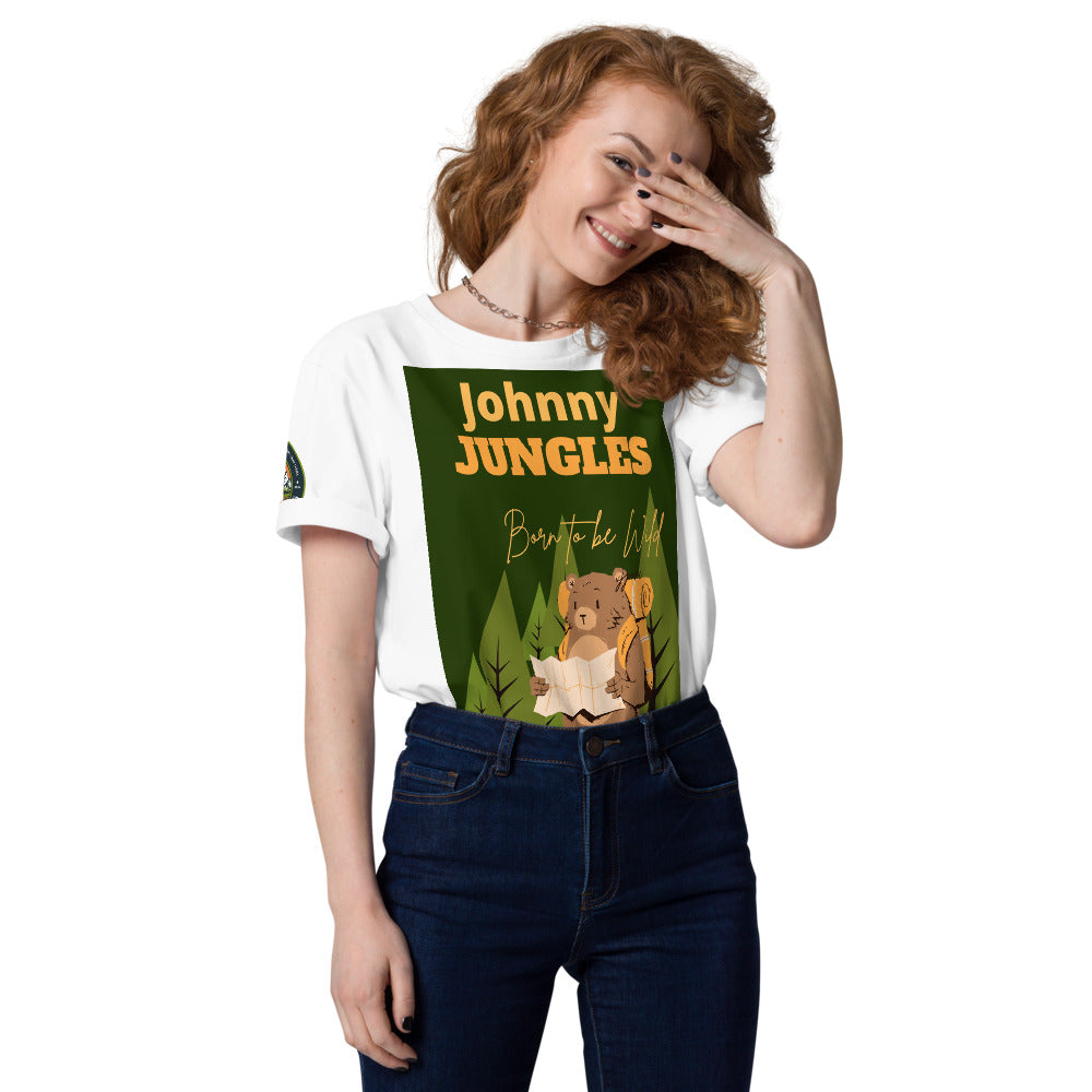 Born 2 Be Wild - Organic Unisex Cotton T-shirt- Limited Edition Johnny Jungles (JJ1)