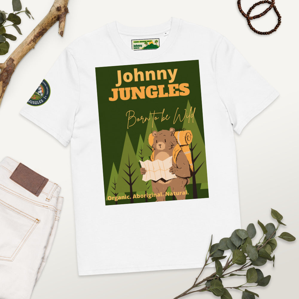 Born 2 Be Wild - Organic Unisex Cotton T-shirt- Limited Edition Johnny Jungles (JJ1)