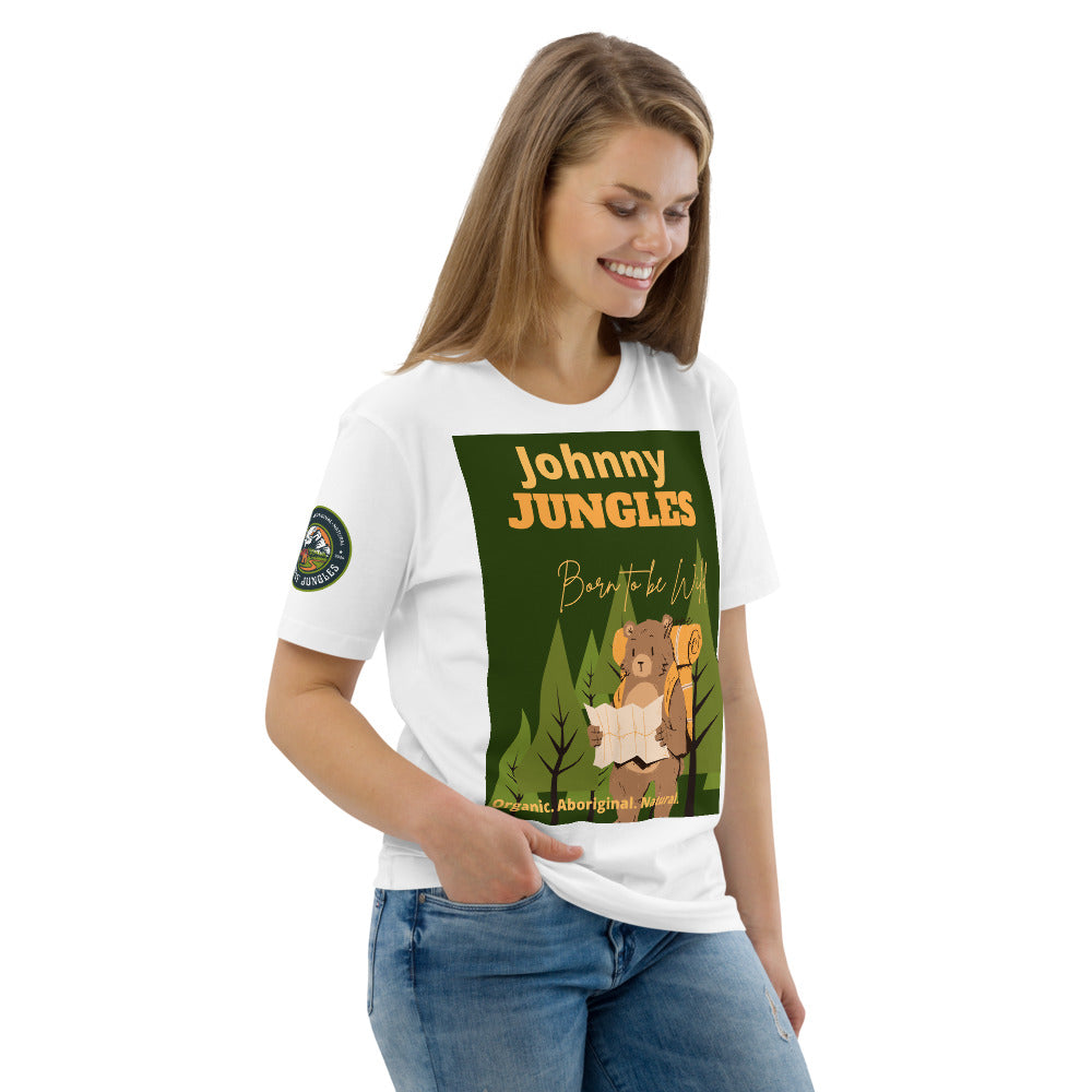 Born 2 Be Wild - Organic Unisex Cotton T-shirt- Limited Edition Johnny Jungles (JJ1)